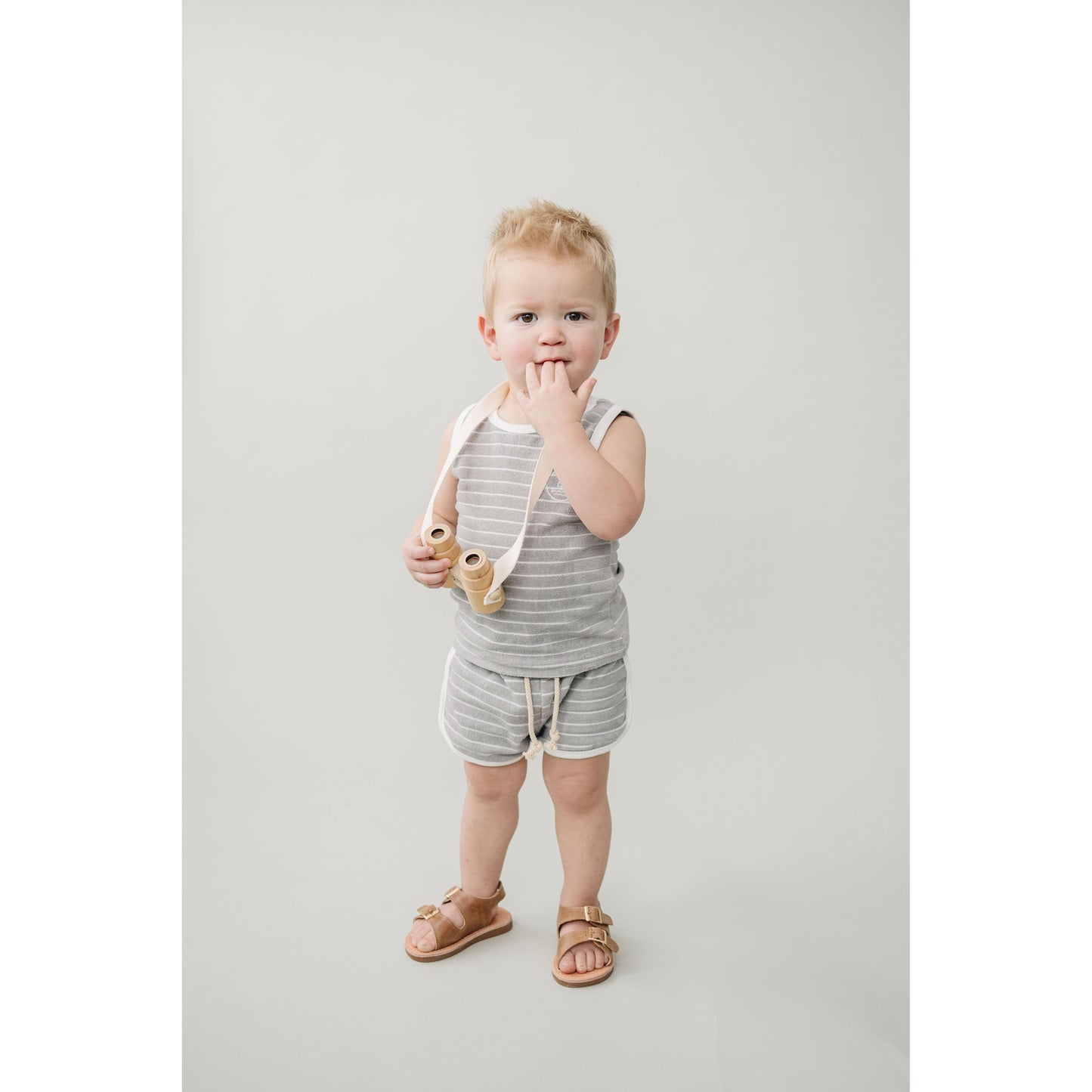 Sail Boat Stripe Terry Cloth Short Set