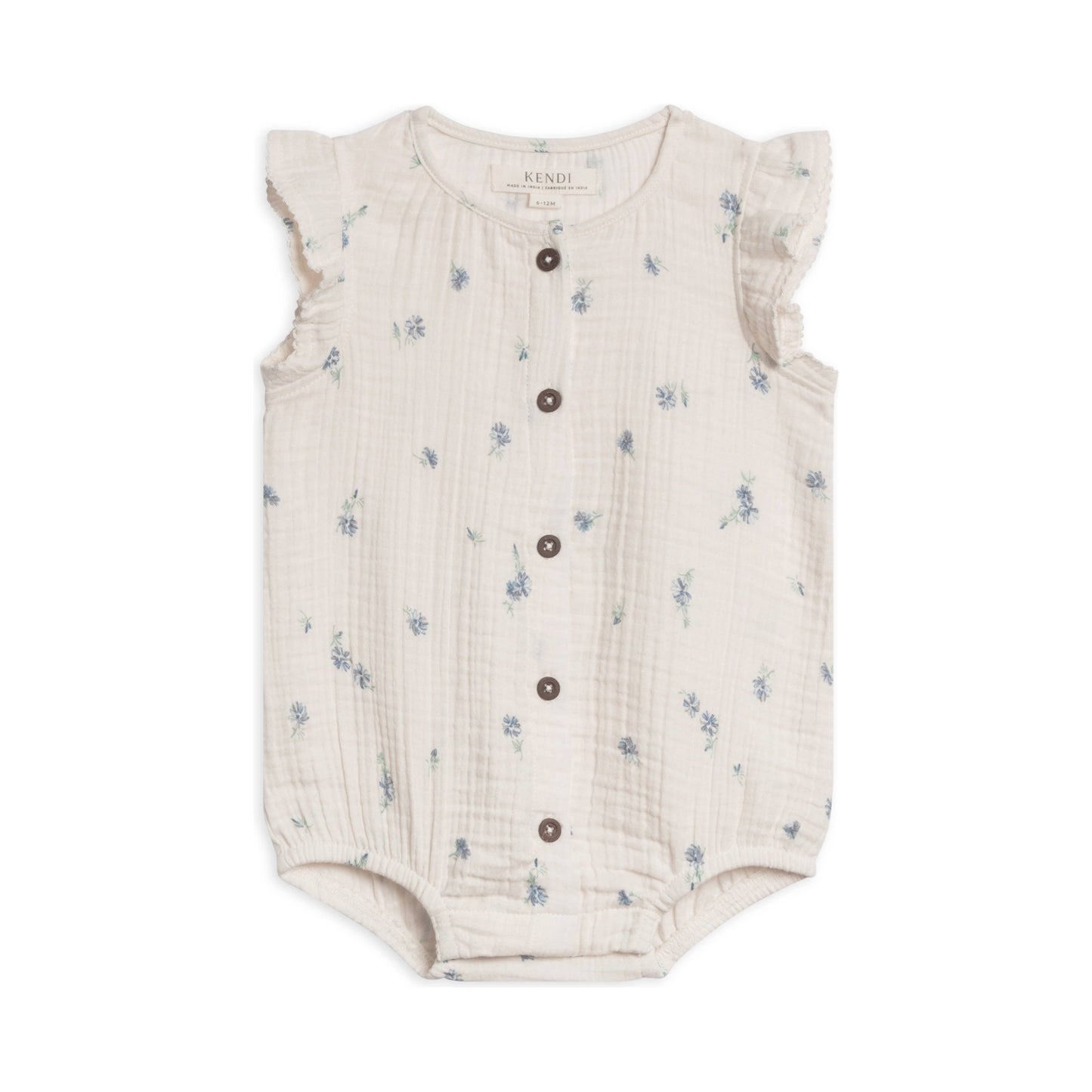 Coco Muslin Button Front Bubble Romper