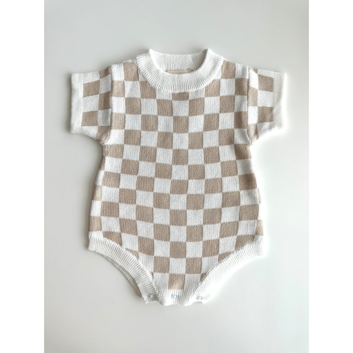Tan Checkered Romper