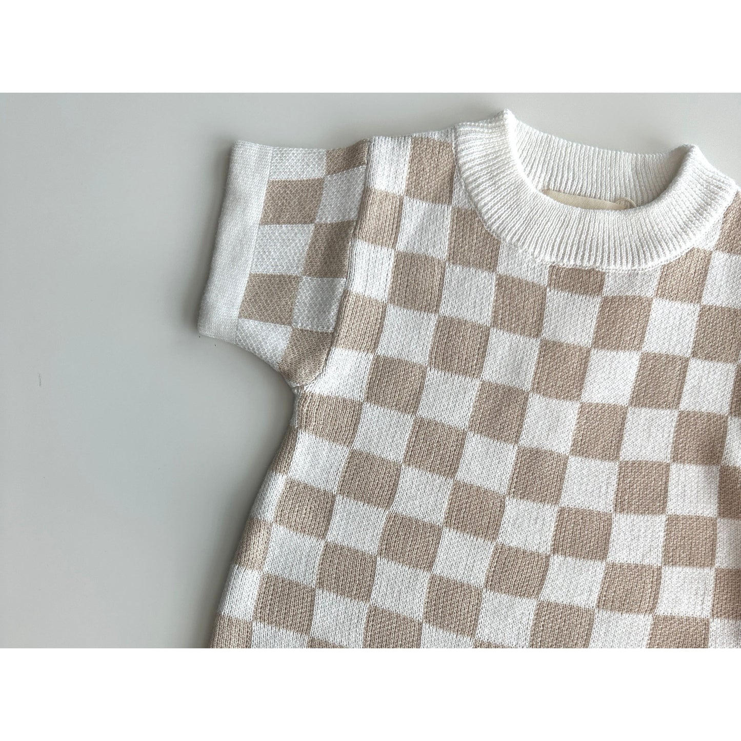 Tan Checkered Romper