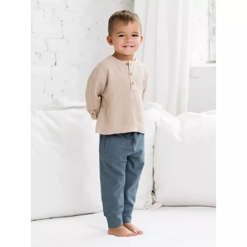 Croix Convertible Long Sleeve Muslin Top