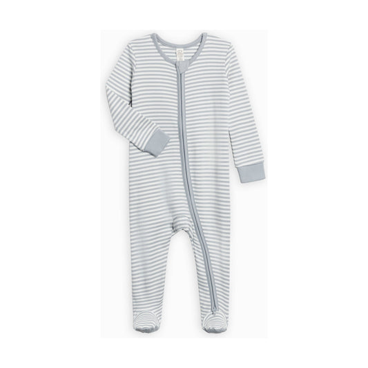 Peyton Zipper Sleeper - Mist Stripe