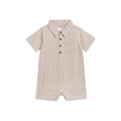 Mato Seersucker Collared Romper