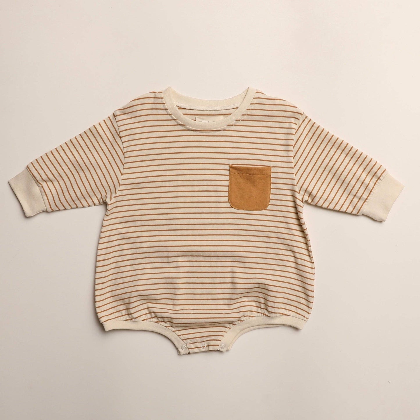 Harley Pocket Romper in Thin Vanilla Ice Stripe