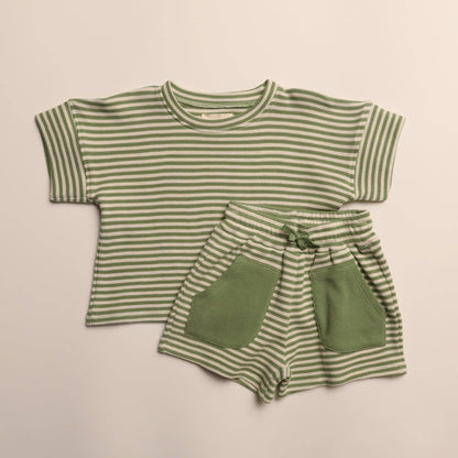 Lennon Set in Aspen Green Stripe