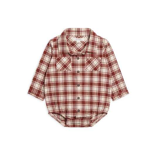 Carson Flannel Collared Button Down Bodysuit