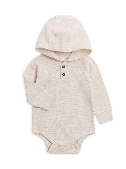 Cole Hooded Bodysuit - Heather Oat