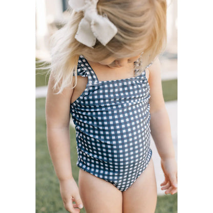 Navy Gingham One-Piece