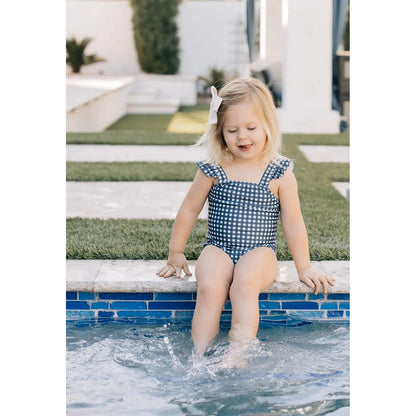 Navy Gingham One-Piece