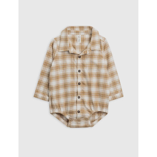 Carson Flannel Collared Button Down Bodysuit