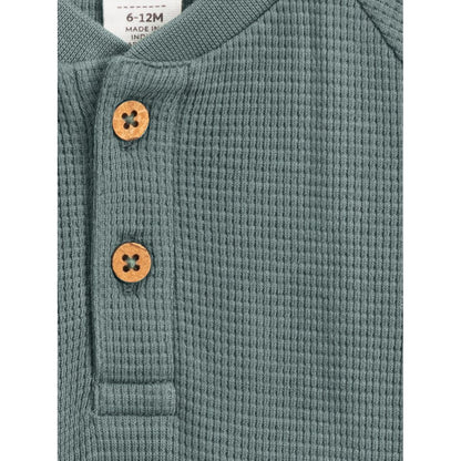 Crosby Waffle Knit Henley Romper - Balsam