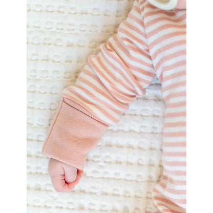 Peyton Zipper Sleeper - Blush Stripe