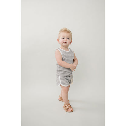 Sail Boat Stripe Terry Cloth Short Set