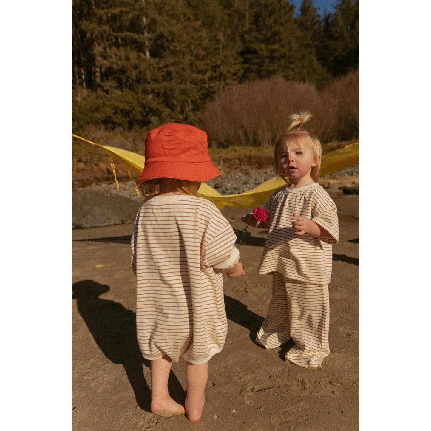 Harley Pocket Romper in Thin Vanilla Ice Stripe