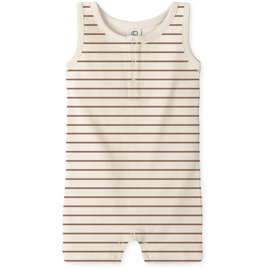 Nile Romper - Griff Stripe / Cedar