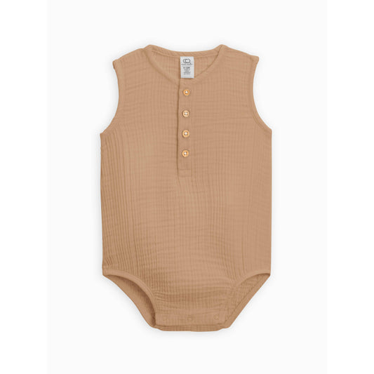 Bowie Muslin Romper - Tan