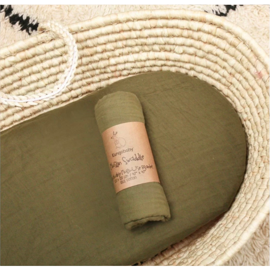 Muslin Swaddle - Hunter Green