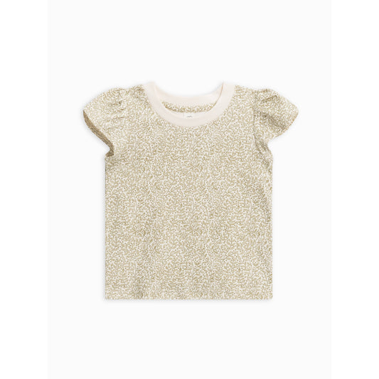 Pearl Petal Sleeve Tee - Fern / Ivory + Herb