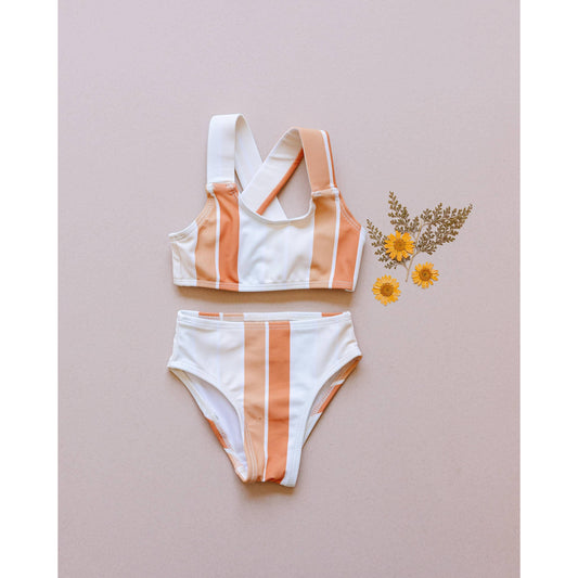 Cross Back Bikini | Retro Stripe