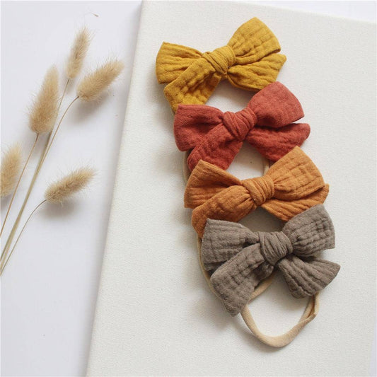 4pcs/set Baby Cotton Gauze Butterfly Hair Bands