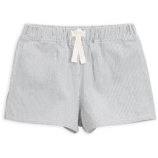 Organic Kid's and Babies Nixie Seersucker Shorts | Shore Stripe - Harbor + Ivory